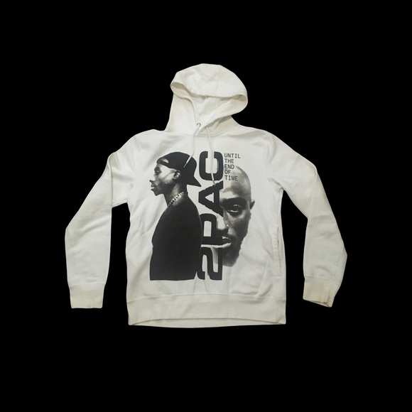 2 Pac MEDIUM Cream Beige Drawstring Hoodie Kangaroo pocket GUC - Picture 1 of 11